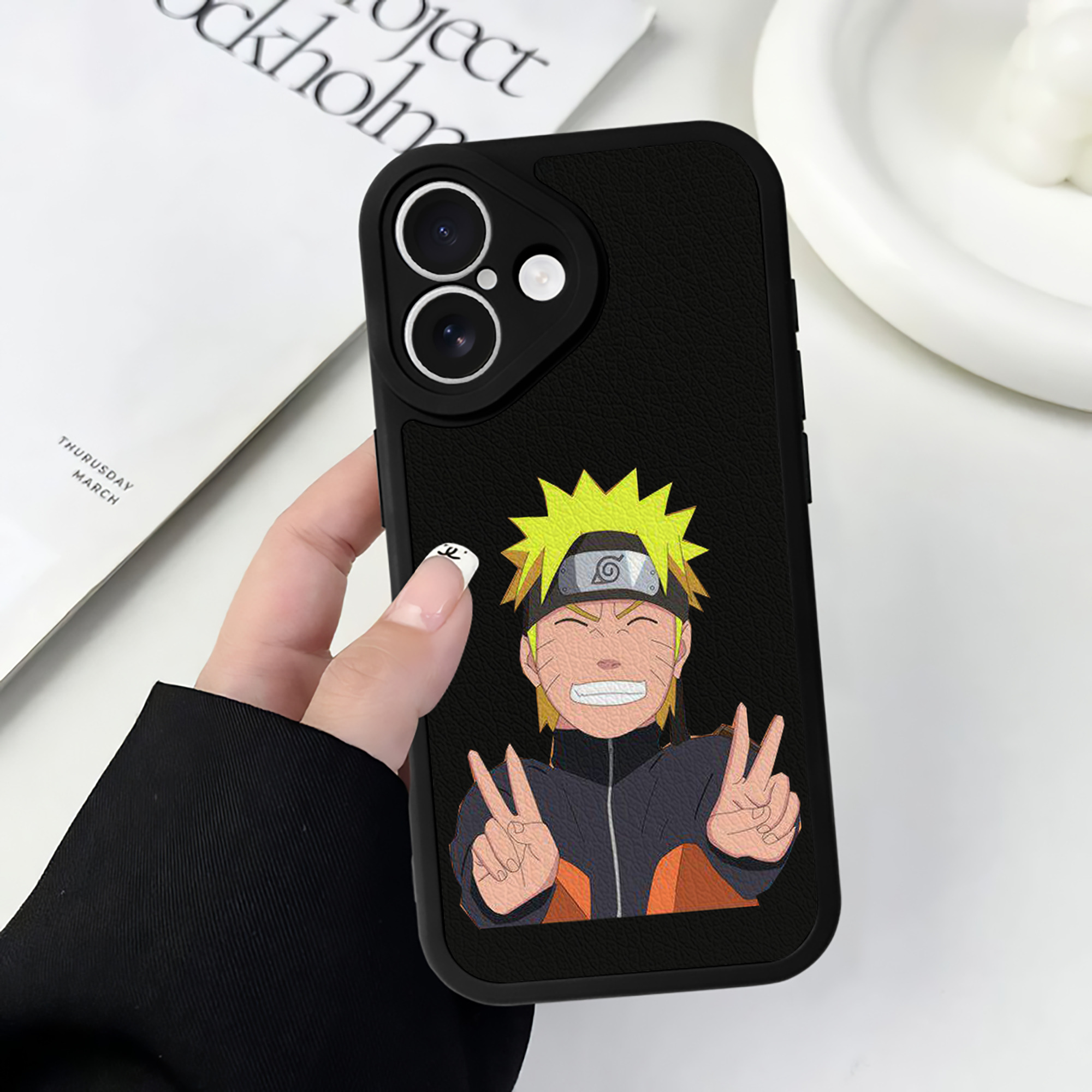 （画像用） NARUTO -ナルト- うずまき ナルト Uzumaki Naruto 【iPhone 16シリーズ対応】シリコンスマホケース（レザー調） 材質：シリコン